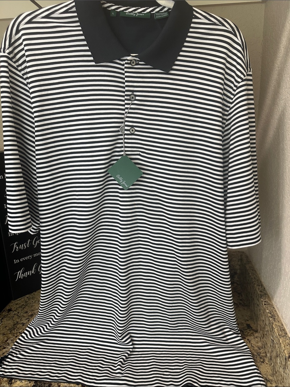 Bobby Jones Striped Polo - Black & White